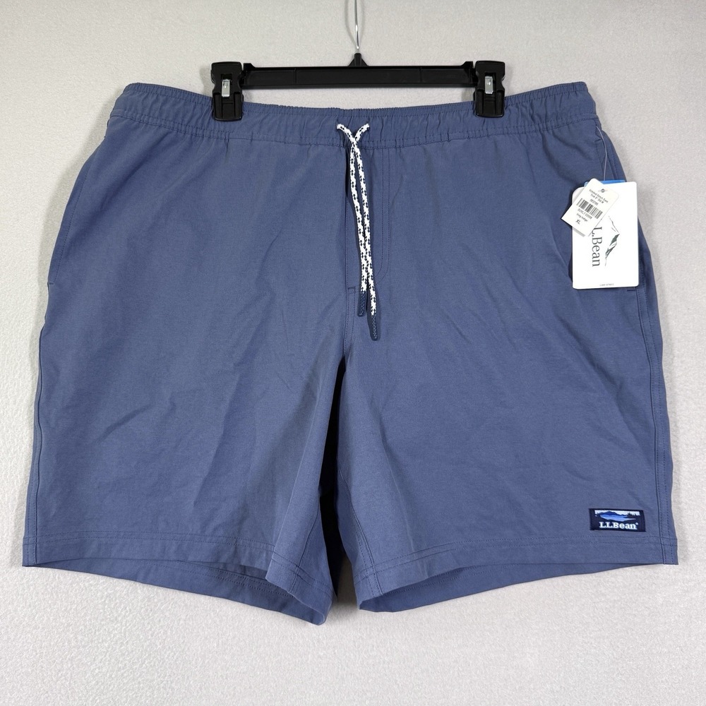 LL Bean Swim Trunks Men XL Vacationland Stretch Shorts Blue UPF 50 Quick Dry NWT